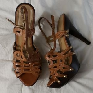 Tan high heels